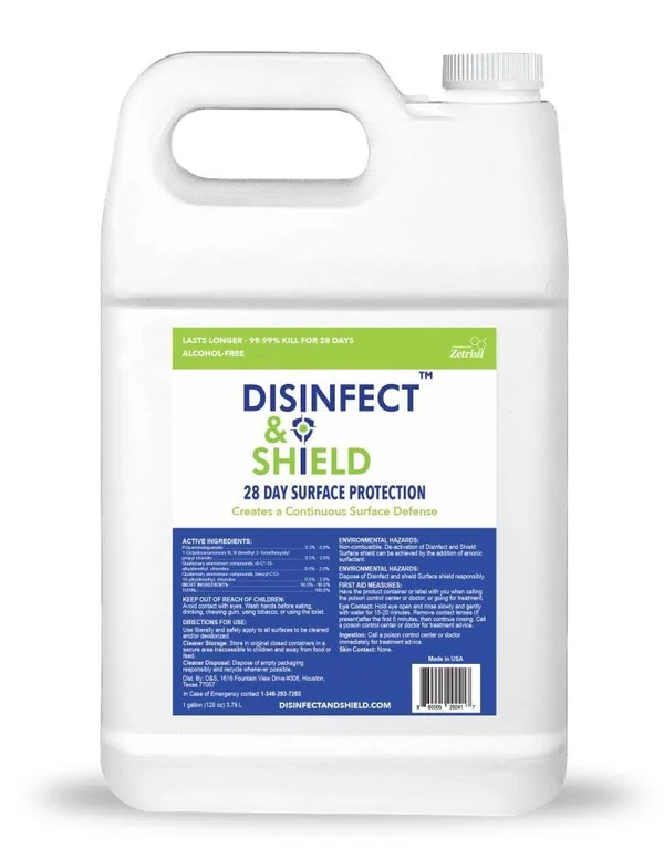 Disinfect & Shield 1-Gallon Minimal Scent Disinfectant Liquid All-Purpose Cleaner, 01-01-SS