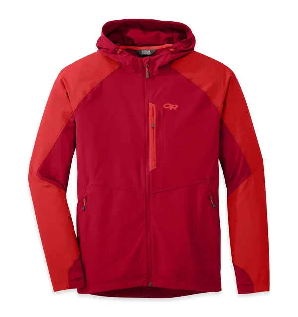 Outdoor Research Ferrosi Hooded Jacket - Men's Agate/Hot Sauce - M