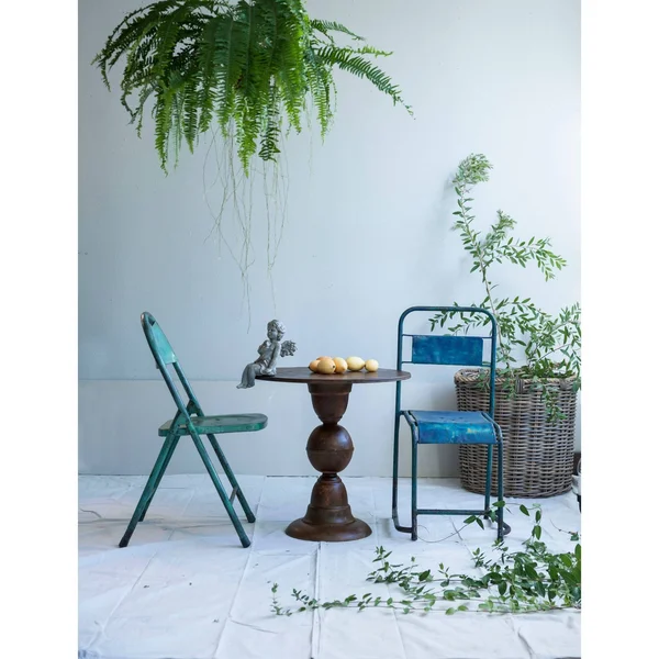 Au0026B Home Antique Look Folding Chair - Green, 14.2" x 15.4" x 32.7"