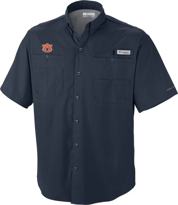 Columbia Men's Collegiate Tamiami Short Sleeve Shirt - Auburn - XL - Blue