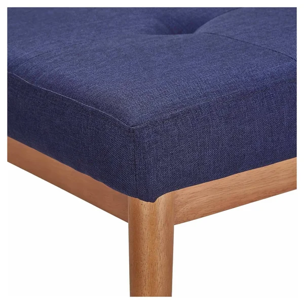 Sullivan Oak Mid Century Linen Bench - Twilight - Inspire Q