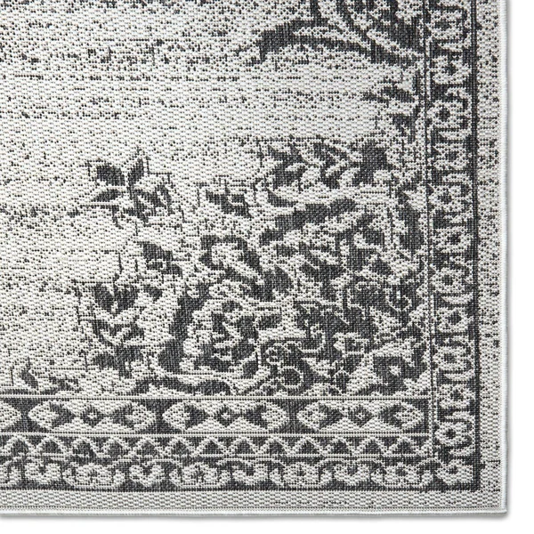 Nicole Miller Patio Country Azalea Indoor/Outdoor Area Rug Black