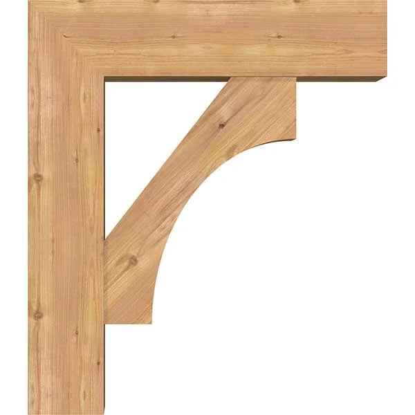Ekena Millwork 1464479 7 1/2x22W x 26x22D x 30x22H Westlake Block Smooth Bracket w/ Offset Brace, Western Red Cedar