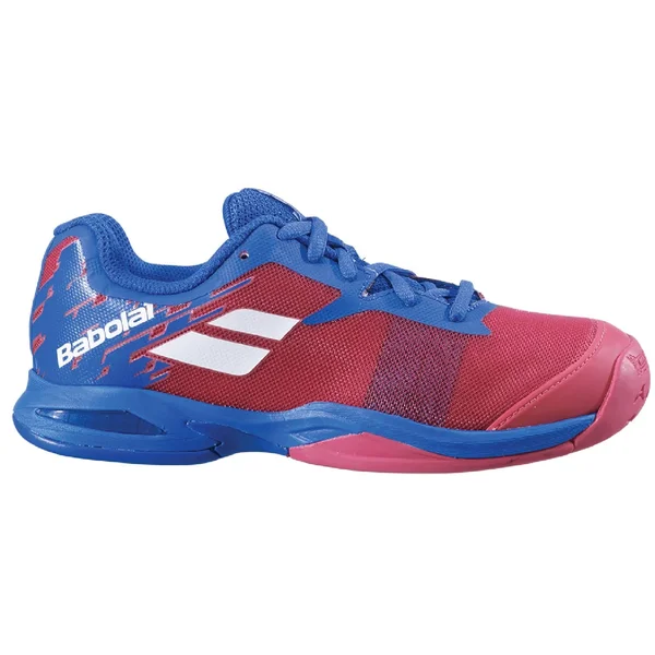 Babolat Junior Jet All Court Tennis Shoe (Poppy Red/Estate Blue)