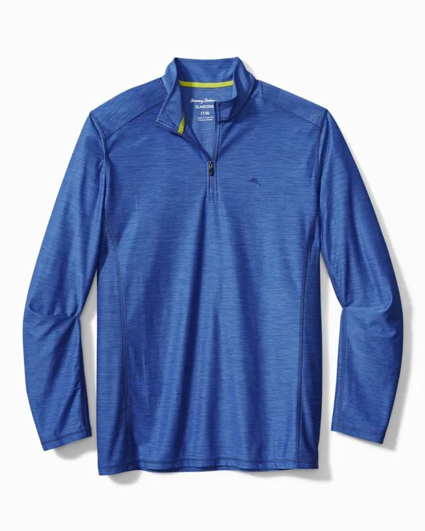 Tommy Bahama Palm Coast 1/2 Zip Men's Clothing Turkish Sea : MD