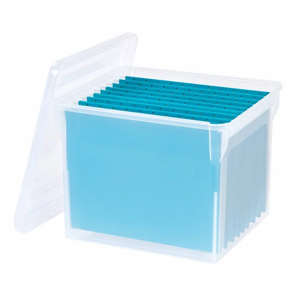 Iris Letter Size File Box, Clear, Pack of 6