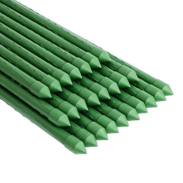 Feed Garden Garden Stakes 83 inch 7ft 25 Pack - Sturdy Plant Metal Sticks Support, Plastic Coated Plant Stakes, Tomato Stakes, Beans