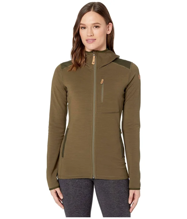 Fjallraven Keb Fleece Hoodie Women's Sweatshirt Laurel Green/Deep Forest : Xxs