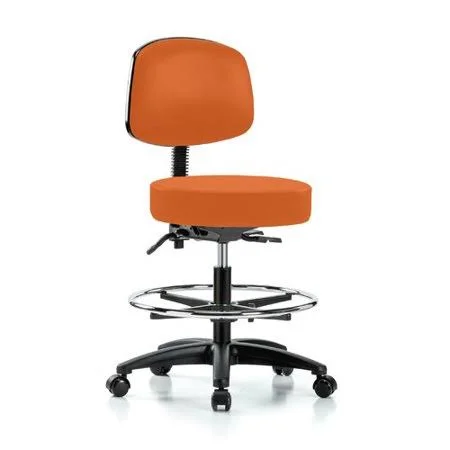 Perch Chairs & Stools Drafting Chair Color: Orange Kist Vinyl