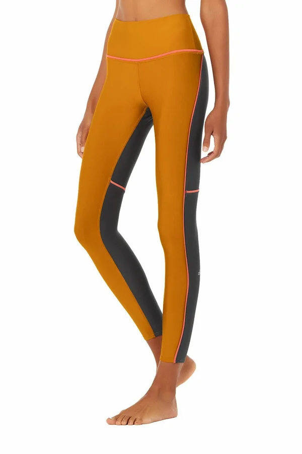Alo Yoga, 7/8 High-Waist Element Legging in Bronze/Anthracite, Size: XS