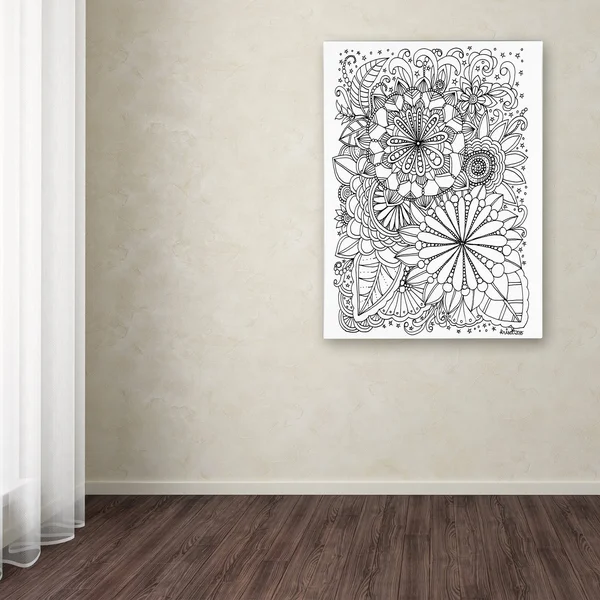 Trademark Fine Art &Enchanted Gardens 5& by KCDoodleArt Graphic Art on Wrapped Canvas - Size: 32x22 H x 24x22 W x 2x22 D