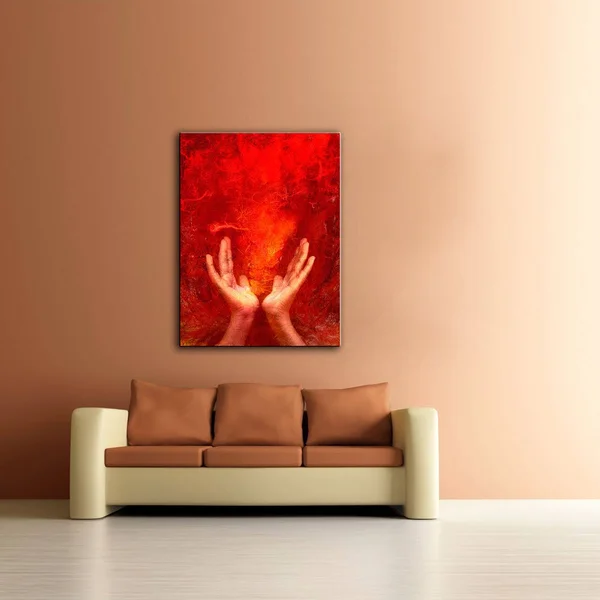ArtWall Chakra Fire Gallery Wrapped Canvas Art by Elena RAY - 48 x 36