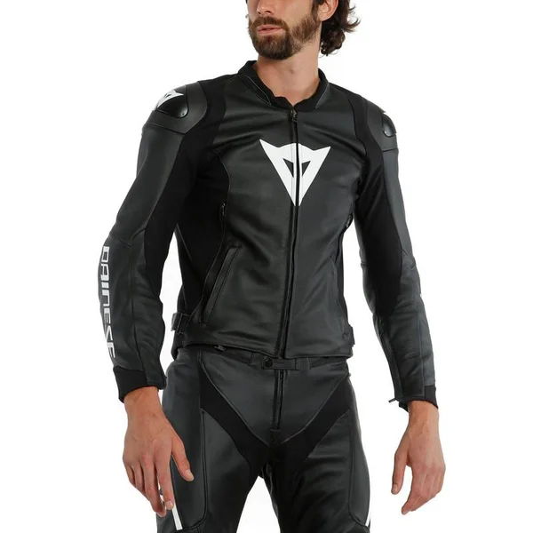 Dainese Sport Pro Leather Jacket - Black/White 56