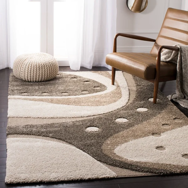 Safavieh 8& x 10& Shag Florida Shag 473 Dark Blue, Ivory Rug