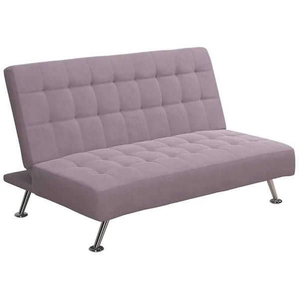 Rosebery Kids Tufted Kids Sleeper Sofa in Lilac and Chrome