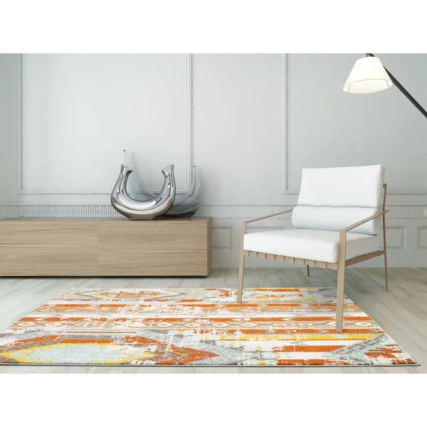 L Baiet HN831V46 Ava Boho Rug Orange - 5 x 7 ft.