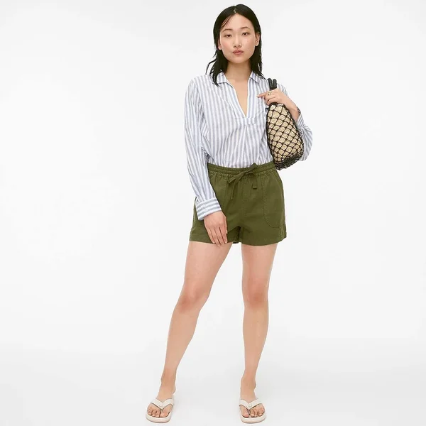 J.Crew Womens Seaside Short in Linen Blend (Size Medium)