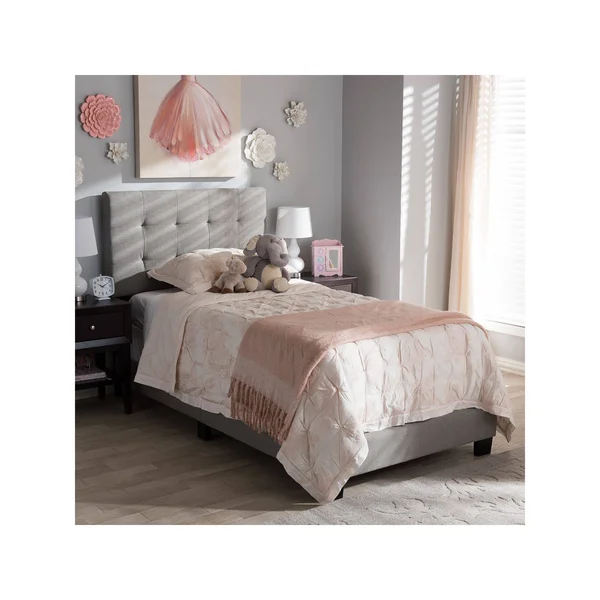 Baxton Studio Brookfield Fabric Twin Bed - Grey