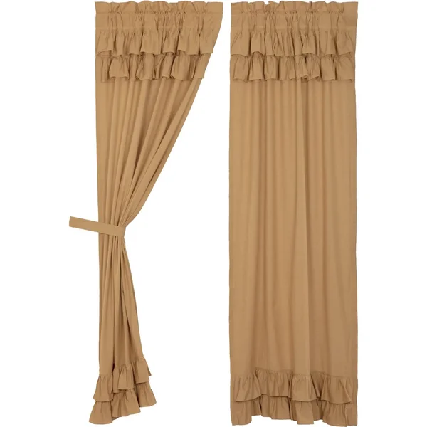 Simple Life Flax Ruffled Panel Set Khaki