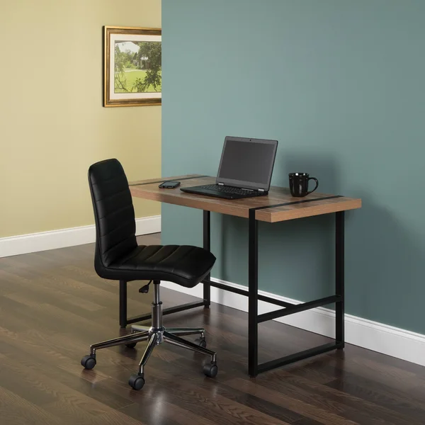Ofm Modern 48x22 Metal O-Frame Computer Desk - in Knotty Oak