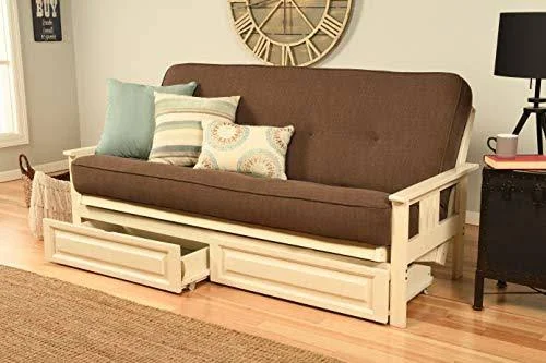 Kodiak Monterey Frame-Barbados Finish-Linen Cocoa Mattress-Storage Drawers