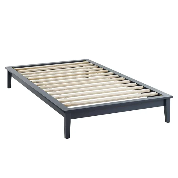 Modway Lodge King Wood Platform Bed Frame - White