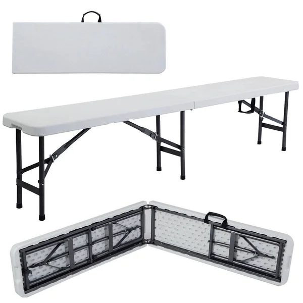 6& Portable Plastic in, Outdoor Picnic Camping Folding Bench