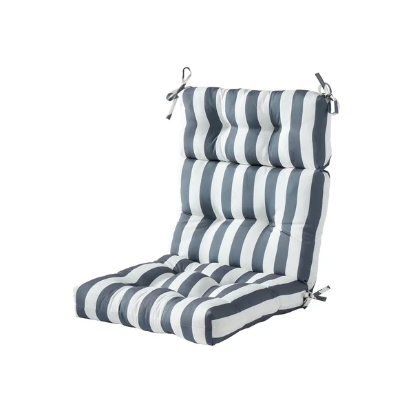Greendale Home Fashions 44 x 22 in. Outdoor High Back Chair Cushion Canopy Gray Stripe