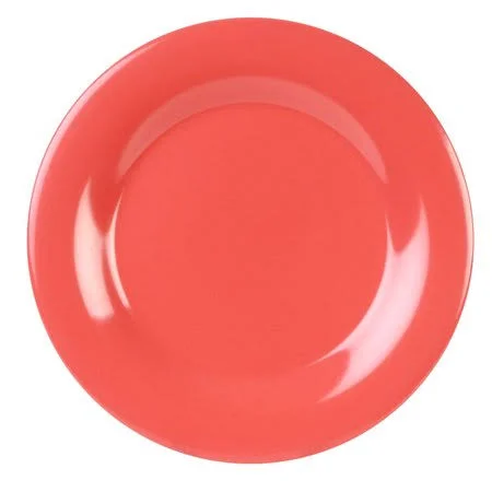 Thunder Group 10-1/2 Diameter Orange Wide Rim Melamine Plate - 1 doz