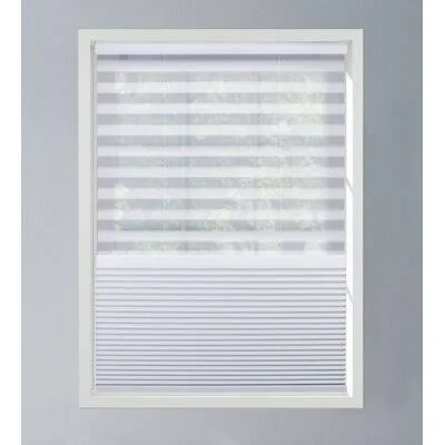 Custom Crystal Blackout and Sheer White Cellular Shade Ebern Designs Blind Size: 36W x 78L