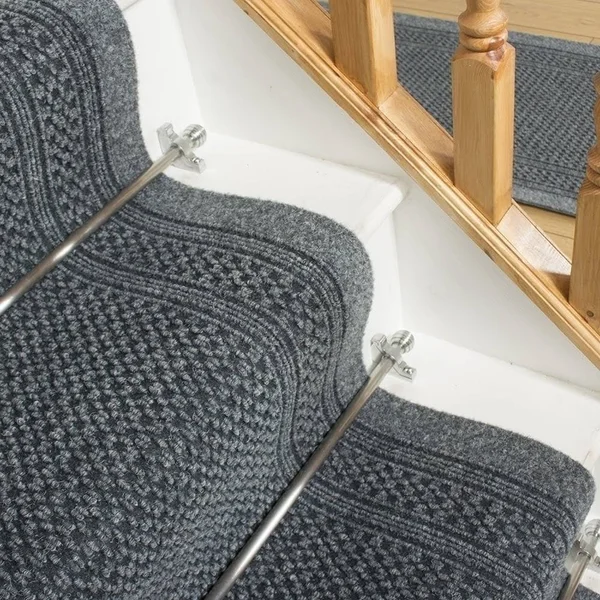 runrug USA Aztec Gray Stair Carpet Runner Length: 7 foot - WIDTHS