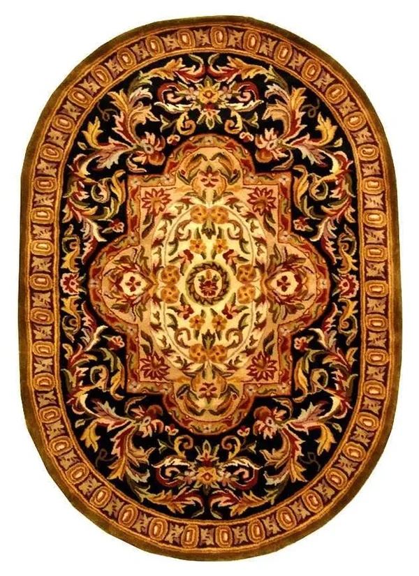 Safavieh Classic CL220B 7&6x22 x 9&6x22 Black - Beige Area Rug