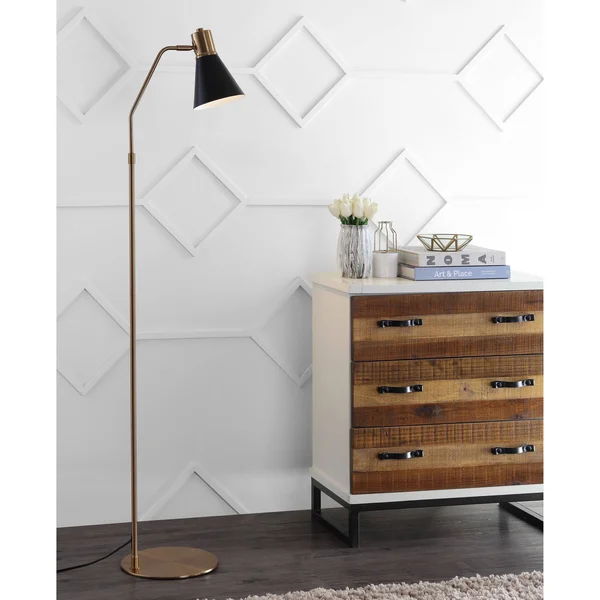 Safavieh Grania Floor Lamp - Black, Brass Gold