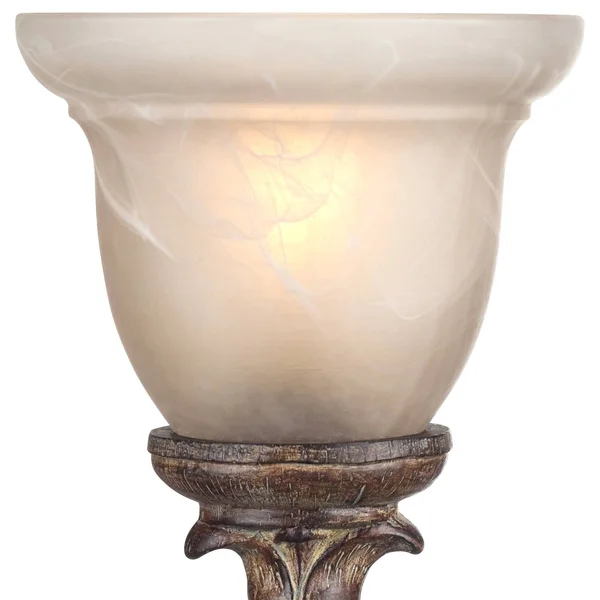Regency Hill French LED Uplight Desk Table Lamp 18x22 High Beige Wash Candlestick Alabaster Glass Shade for Bedroom Bedside Offi