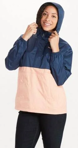 Marmot Women's PreCip Eco Anorak - XL - Arctic Navy, Pink Lemonade
