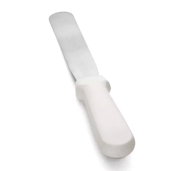 Tablecraft 6x22 Stainless Steel Icing Spatula, with White ABS Handle, 12 Packs