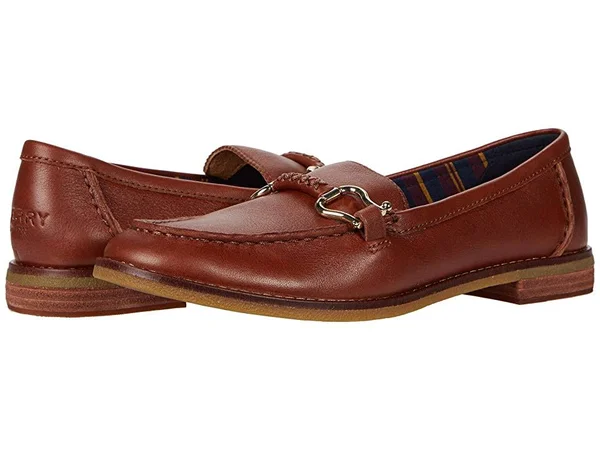 Women's Sperry Seaport Penny Plushwave Shackle Leather Loafer Tan, Size 10M