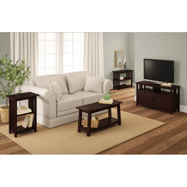 Alaterre Furniture Mission Under Window Bookshelf - Espresso