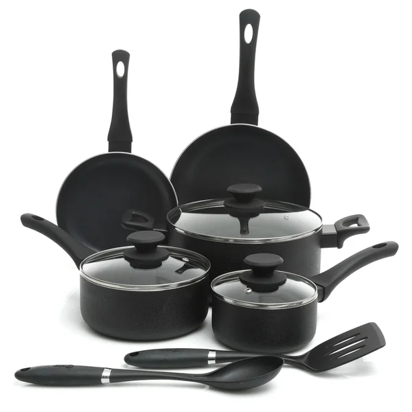 Oster Ashford 10 piece Aluminum Nonstick Cookware Set - Black