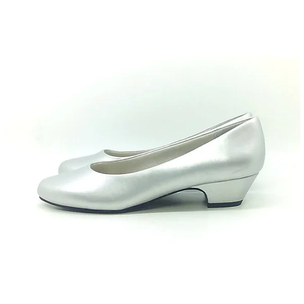 Easy Street Womens Halo Fabric Closed Toe Classic Pumps - Silver