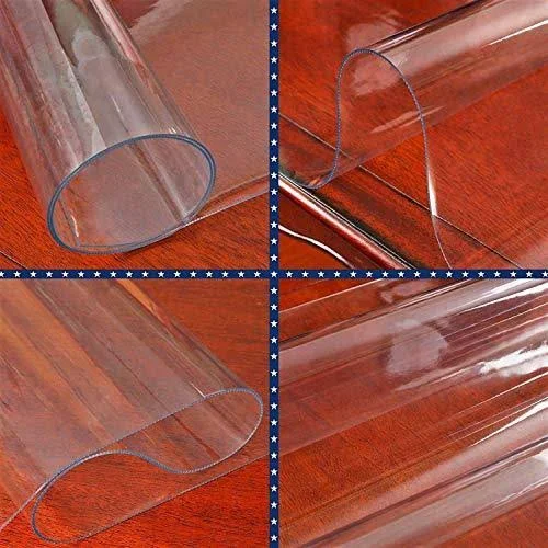 46 x 64 Clear Plastic Table Protector Thick Wipeable PVC Vinyl Tablecloth Furniture PVC Protective Desktop Liners Cover Waterpro