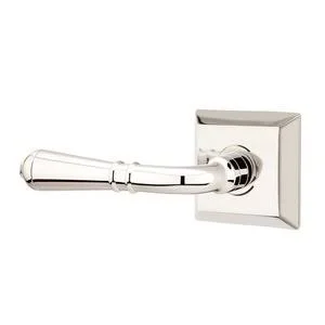 Brass Classic Hardware - Half Dummy Left Handed Turino Door Lever with Quincy Rose in Polished Nickel - 8531T.HALF.US14-LH - Emt