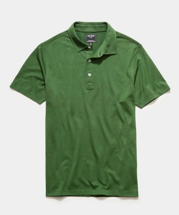 Todd Snyder Fine Pique Polo - Green - Polo Shirts