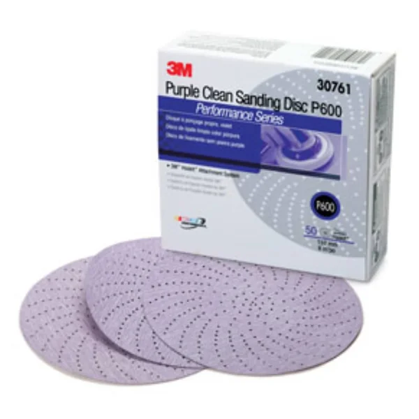 3M 30761 Purple Clean Sanding Hookit Disc 6 in P600 50 Discs/Box
