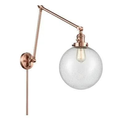 Maxwell 1 - Light Dimmable Swing Arm Greyleigh Finish: Antique Copper - Shade Color: Seedy, Size: 32x22 H x 10x22 W x 32x22 D