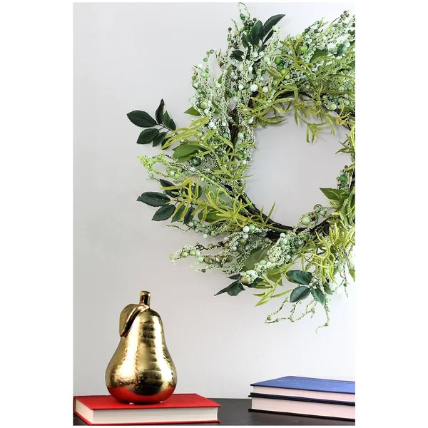 Northlight 12x22 Green and Brown Decorative Mixed Berry Artificial Spring Floral Twig Wreath - Unlit