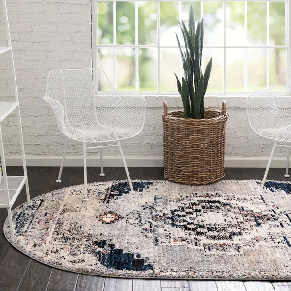 Tucson 4x6 Oval Gray Area Rug