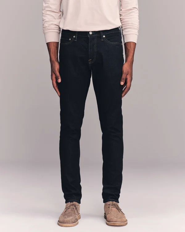 Men's Athletic Skinny Jeans in Dark Rinse, Size 28 x 32, Abercrombie & Fitch