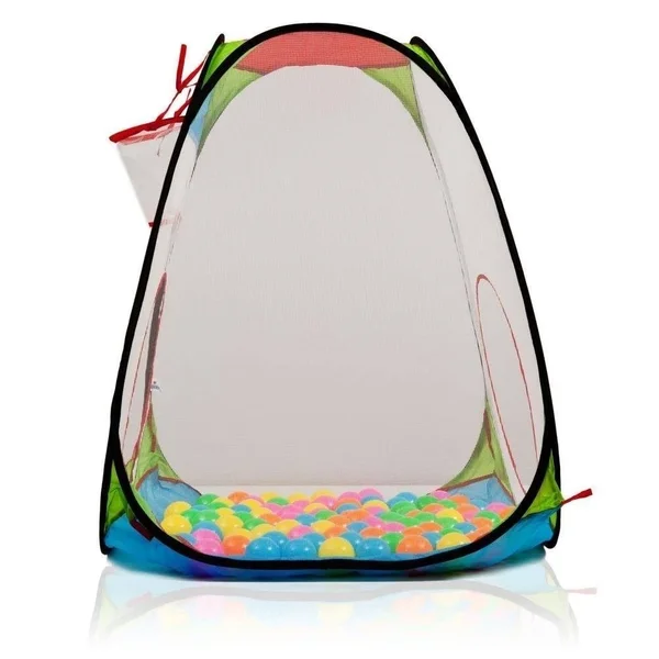 Dimple Childrens Pop Up Playhouse Tent with Set of 100 Colorful Balls Ball Pit with Basketball Hoop, for Indoor and Out