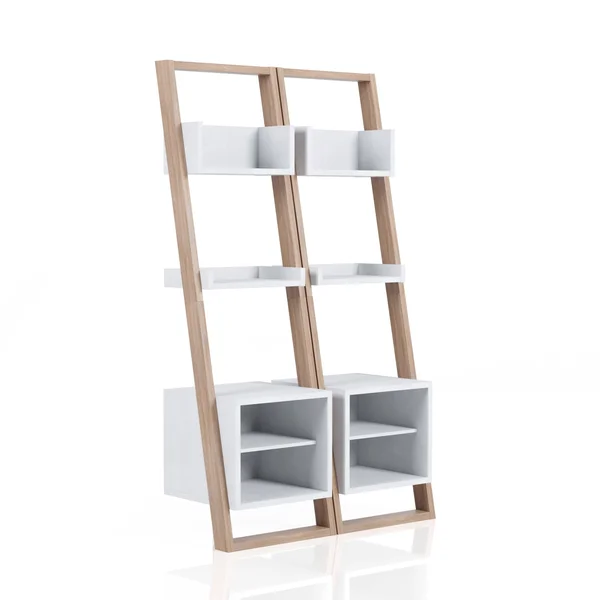 Furniture of America Isabelle Mid-Century Modern 5-Shelf Media Pier (Set of 2) - Natural